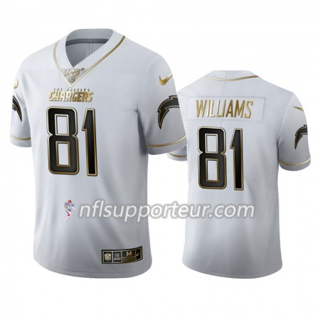 Maillot Homme Los Angeles Chargers Mike Williams 81 Nike Blanc Golden Edition 100th